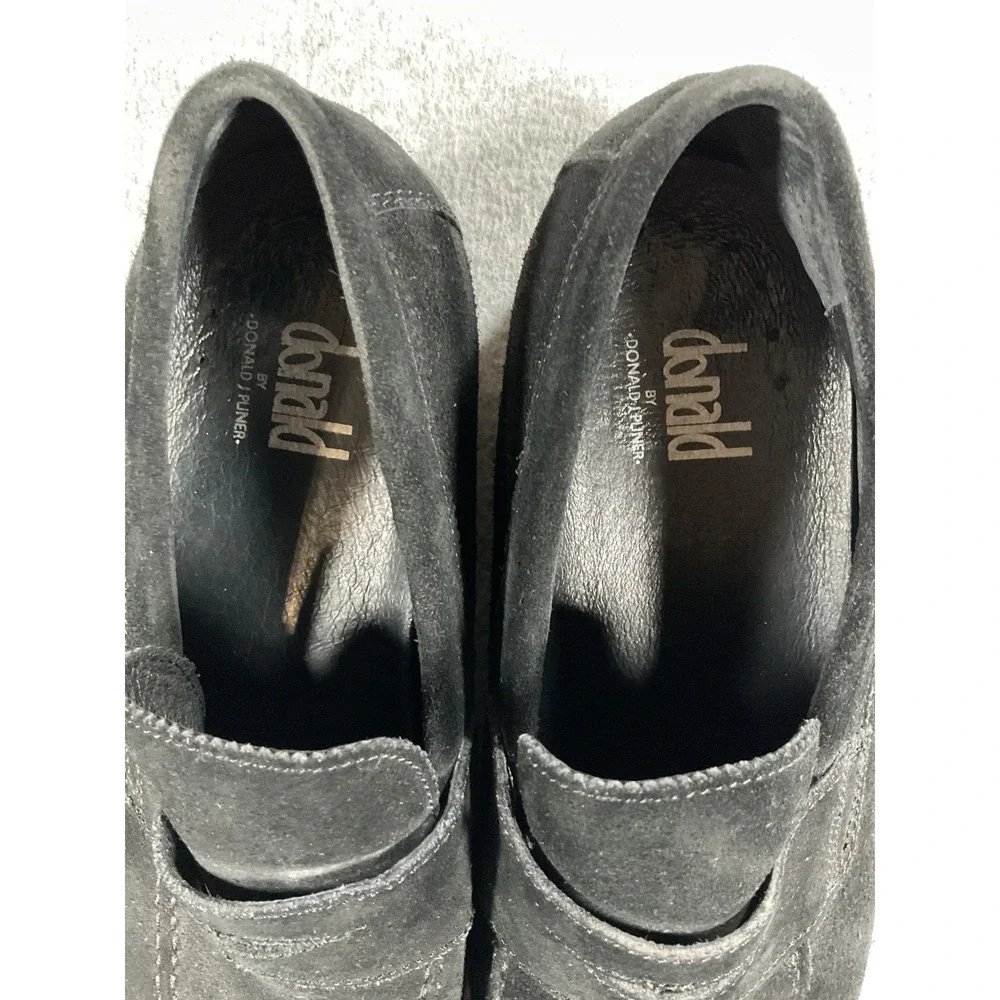 Donald J Pliner Aleck-81 Mens Black Suede Penny Loafers Size 11M Slip On Shoes